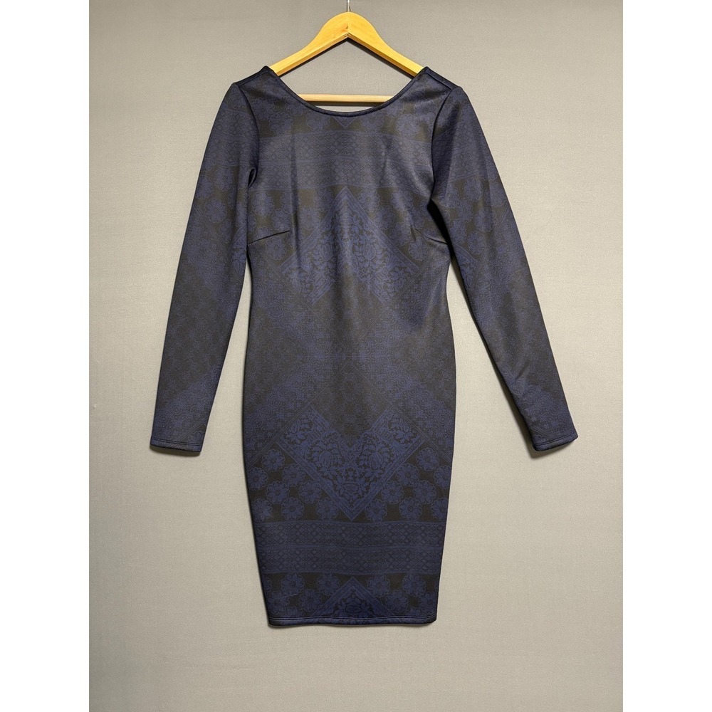 Kardashian Kollection Bodycon Dress L Indie Sleek Whimsigoth Gothic Floral NWT - Picture 2 of 12